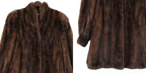 SAGA MINK 金サガ KASUGA FUR ミンクコート ミドル丈 茶