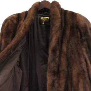 SAGA MINK 金サガ KASUGA FUR ミンクコート ミドル丈 茶
