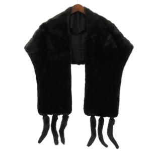 Belle Vison 銀サガ ティペット マフラー ショール ミンクファー 毛皮 ブラック