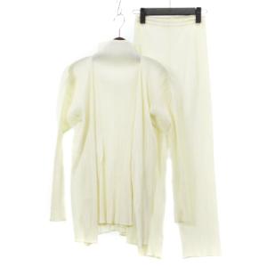 イッセイミヤケ 3点セット プリーツ カーディガン カットソー パンツ ホワイト 3 1