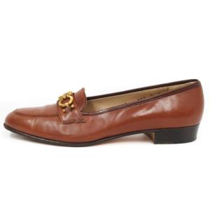 Salvatore Ferragamo ガンチーニ ビット ローファー スリッポン レザー イタリア製 7C ブラウン