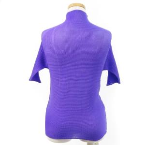 ISSEY MIYAKE PLEATS T. カットソー 半袖 ハイネック パープル