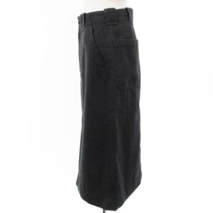 MHL. 良品 18AW WOOL COTTON DRILL ロング スカート スリット グレー 1 ボトムス ECR15