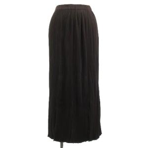 スカート ロング プリーツ M ブラウン