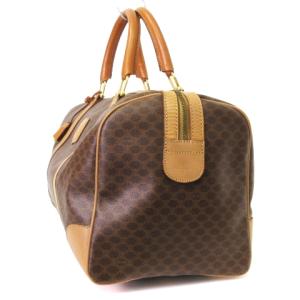 CELINE ボストンバッグ マカダム柄 ロゴ 45cm M14 トラベル ブラウン