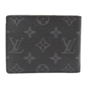 LOUIS VUITTON 20年製 M61695 モノグラム エクリプス ポルトフォイユ ミュルティプル 二つ折り財布 グレー