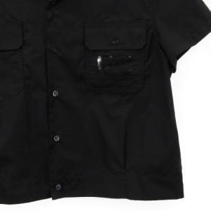 RAF SIMONS 18SS SHORT 2 POCKET SHIRT オープンカラーシャツ 48 ブラック