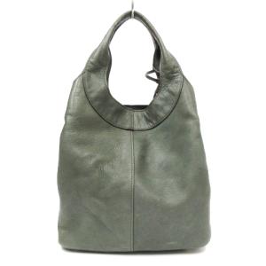 HELEN KAMINSKI トートバッグ ハンド ロゴ チャーム オールレザー グリーン 鞄