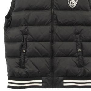 RALPH LAUREN ダウンベスト 切替 ナイロン スウェット地 ワッペン ブラック M