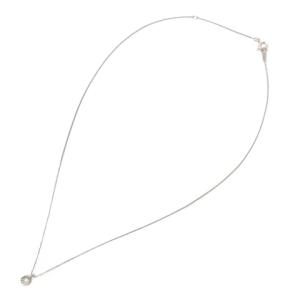 agete ネックレス ダイヤモンド 0.1ct K18WG ホワイトゴールド