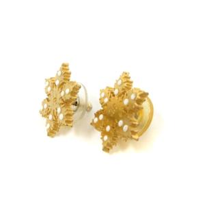 CHANEL ピアス スノーフレーク ココマーク スタッド 01A ゴールド
