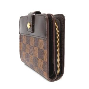 LOUIS VUITTON ダミエ エベヌ コンパクトジップ 二つ折り 財布 M61668 ブラウン