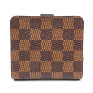 LOUIS VUITTON ダミエ エベヌ コンパクトジップ 二つ折り 財布 M61668 ブラウン
