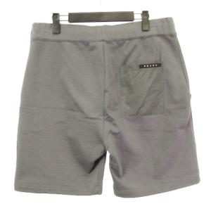 PRADA 19年 イージー ショートパンツ ショーツ スウェット 切替 ロゴ 裏毛 コットン グレー XL