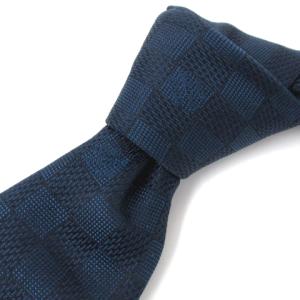 ダミエ ネクタイ レギュラータイ シルク ネイビー