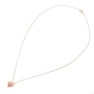 VENDOME AOYAMA ネックレス ハート ダイヤモンド カラーストーン K10 ピンクゴールド 1.5g