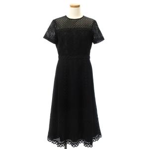 19SS ワンピース ドレス メッシュレース 半袖 36 ブラック