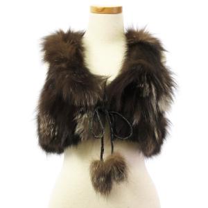 フォックスファー ベスト ボレロ 毛皮 ショート丈 ブラウン トップス ECR16