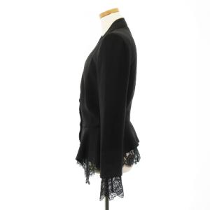 ARMANI COLLEZIONI テーラード ジャケット シングル レース 肩パッド入り シルク イタリア製 ブラック 38