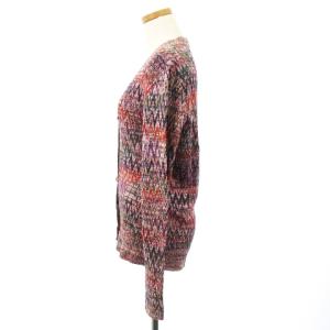 MISSONI 90's ニット カーディガン 長袖 リネン コットン混 ヴィンテージ イタリア製 マルチカラー