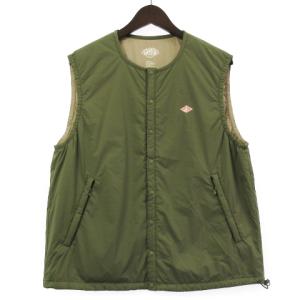 21SS NYLON STRETCH TAFFETA INSULATION CREW VEST 42 カーキ