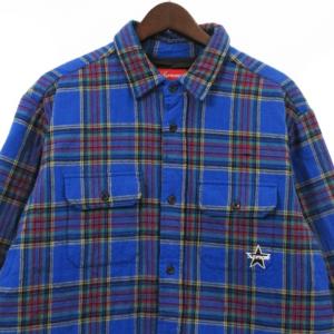 Supreme 21FW Quilted Plaid Flannel Shirt チェック M 青