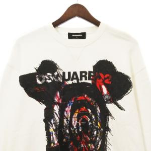 DSQUARED2 19AW トレーナー スウェット プルオーバー プリント 裏起毛 S71GU0312 ホワイト L トップス