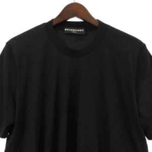 BALENCIAGA 17SS Tシャツ カットソー 半袖 プルオーバー ロゴ 刺繍 460597 ブラック M