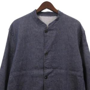 COMOLI 美品 21SS リネン コットン スタンドカラー ジャケット T01-01013 インディゴブルー 3 アウター