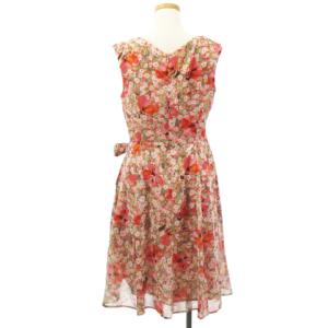 TOCCA 18SS MOULIN FRILL ドレス ワンピース ひざ丈 フレア ノースリーブ サイドリボン 花柄 OPTOYM0260