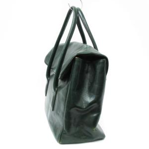 HIROFU トート バッグ ミニボストン レザー ロゴ 緑 グリーン 鞄