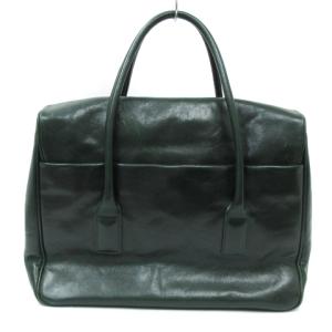 HIROFU トート バッグ ミニボストン レザー ロゴ 緑 グリーン 鞄