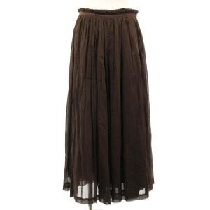 良品 コットンギャザー ラップ スカート ロング フレア 6524-299-1591 茶 ブラウン 38 ボトムス