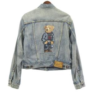 21SS Polo Bear Denim Jacket デニムジャケット USED加工 M ブルー