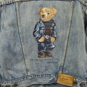 POLO RALPH LAUREN 21SS Polo Bear Denim Jacket デニムジャケット USED加工 M ブルー