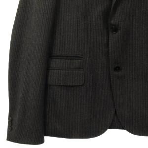 GUCCI テーラード ジャケット シングル 背抜き ストライプ ウール グレー