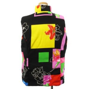 LEONARD SPORT リバーシブル ダウン ベスト 花柄 ピンク ブラック L