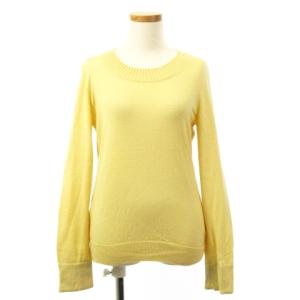 ニット セーター 長袖 クルーネック プルオーバー ウール イエロー 38 トップス IBO26