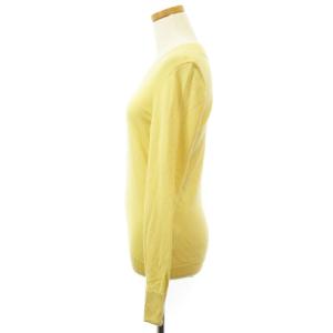BLUE LABEL CRESTBRIDGE ニット セーター 長袖 クルーネック プルオーバー ウール イエロー 38 トップス IBO26
