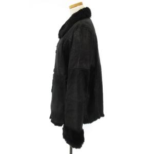 BALMAIN コート ショート レザー ラビットファー ブラック 9