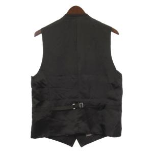 BLACK LABEL CRESTBRIDGE ラペルドベスト ジレ 襟付き 切替 シャドーチェック ウール チャコールグレー
