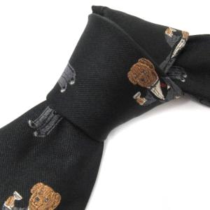 ネクタイ ポロベア ワイドタイ シルク USA製 ブラック