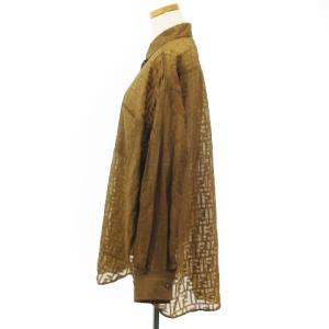 FENDI シアーシャツ ズッカ柄 40 茶