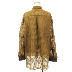 FENDI シアーシャツ ズッカ柄 40 茶