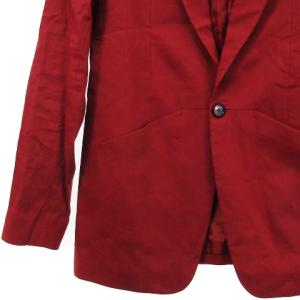 EMPORIO ARMANI DAVID LINE テーラード ジャケット シングル 1B 総裏 シャドーストライプ リネン イタリア製 赤 レッド 48