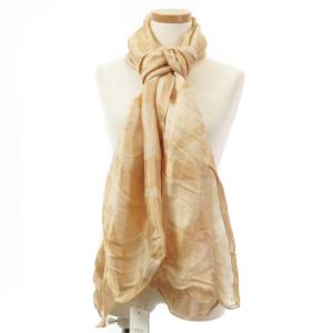 タグ付き 大判 ストール ショール リネン シルク混 イタリア製 ベージュ
