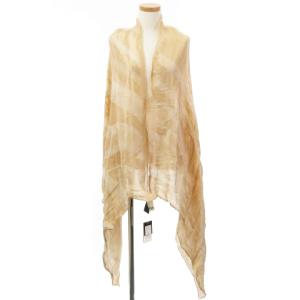 ARMANI COLLEZIONI タグ付き 大判 ストール ショール リネン シルク混 イタリア製 ベージュ