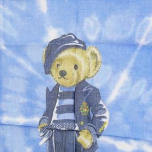 POLO RALPH LAUREN 22SS ポロベア スカーフ ベレー コットン 56×56cm ブルー