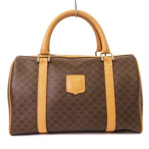 マカダム柄 ミニボストンバッグ ブラウン