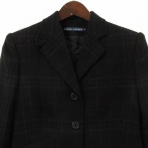 RALPH LAUREN セットアップ スーツ テーラード ジャケット シングル 3B パンツ チェック ウール ブラック 2
